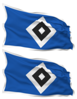 Hamburger sport Verein e v, Hamburger sv vlag golven geïsoleerd in duidelijk en buil textuur, met transparant achtergrond, 3d renderen png