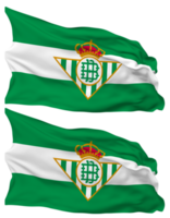 réel betis balompie, réel betis drapeau vagues isolé dans plaine et bosse texture, avec transparent arrière-plan, 3d le rendu png