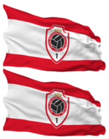 königlich Antwerpen Fußball Verein Flagge Wellen isoliert im einfach und stoßen Textur, mit transparent Hintergrund, 3d Rendern png