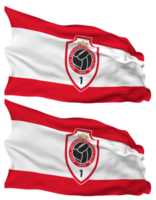 Koninklijk antwerpen Amerikaans voetbal club vlag golven geïsoleerd in duidelijk en buil textuur, met transparant achtergrond, 3d renderen png