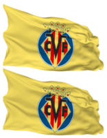 Villarreal Club de Futbol SAD, Villarreal CF Flag Waves Isolated in Plain and Bump Texture, with Transparent Background, 3D Rendering png