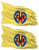 villareal club de futbol triste, villareal cf drapeau vagues isolé dans plaine et bosse texture, avec transparent arrière-plan, 3d le rendu png