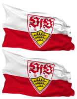 verin piel bewegungsspiele Stuttgart 1893 mi v, vfb Stuttgart bandera olas aislado en llanura y bache textura, con transparente fondo, 3d representación png