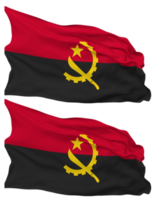 Angola Flag Waves Isolated in Plain and Bump Texture, with Transparent Background, 3D Rendering png