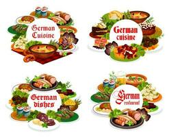 German food restaurant meals round vector banner