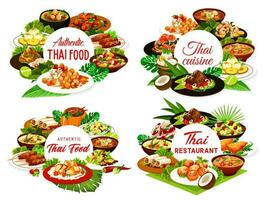 Thailand food restaurant vector round banners