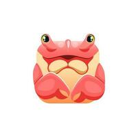 Cartoon crab kawaii square animal face, vector