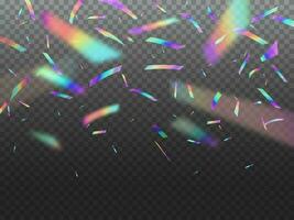 Holographic confetti glitters with bokeh light vector