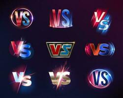 Vs or versus vector signs game, sport symbols set