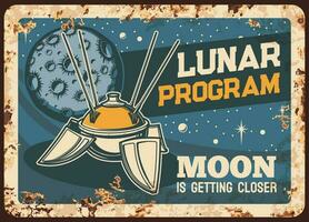 lunar programa vector oxidado metal lámina, satélite