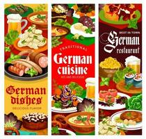 German cuisine restaurant dishes vector banners