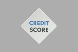 Credit Score text Button. Credit Score Sign Icon Label Sticker Web Buttons vector