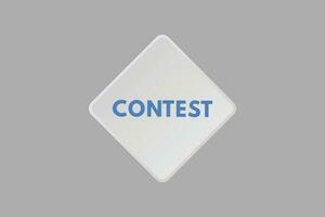 Contest text Button. Contest Sign Icon Label Sticker Web Buttons vector