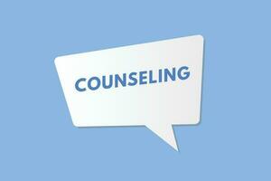 Counseling text Button. Counseling Sign Icon Label Sticker Web Buttons vector