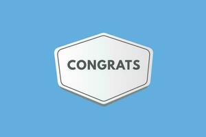 Congrats text Button. Congrats Sign Icon Label Sticker Web Buttons vector