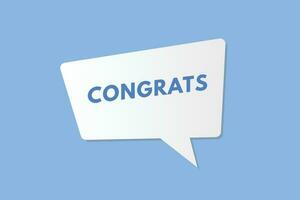 Congrats text Button. Congrats Sign Icon Label Sticker Web Buttons vector