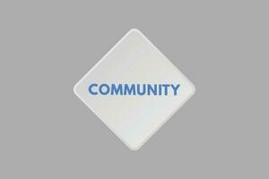 Community text Button. Community Sign Icon Label Sticker Web Buttons vector