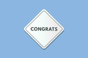 Congrats text Button. Congrats Sign Icon Label Sticker Web Buttons vector