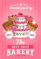 pasteles tienda vector panadería promoción dulce confitería