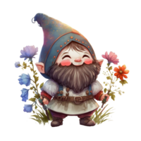 Spring Flower Gnome Watercolor png