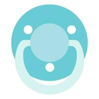 Blue pacifier for boy icon. Vector flat illustration