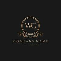 WG Letter Initial with Royal Luxury Logo Template vector