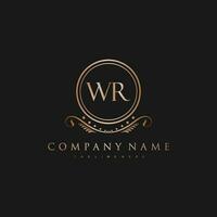 WR Letter Initial with Royal Luxury Logo Template vector