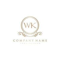 WK Letter Initial with Royal Luxury Logo Template vector