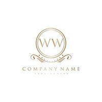 WW Letter Initial with Royal Luxury Logo Template vector