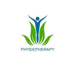 Physiotherapy icon, body massage or chiropractic vector