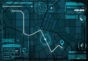 hud ciudad mapa navegación interfaz pantalla, ruta vector