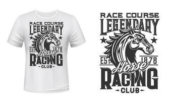 caballo carreras club camiseta vector impresión modelo