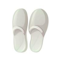 White bath or house slippers. Cartoon style, trendy vector illustration