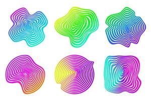 topográfico de madera árbol anillos patrones. resumen orgánico texturizado círculos circular neón formas antecedentes. vector anual crecimiento rebanadas