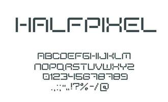 Modern futuristic tech font type, pixel alphabet vector