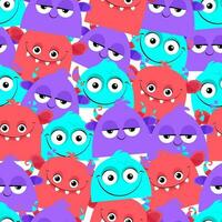 Seamless pattern of different rainbow monsters vector