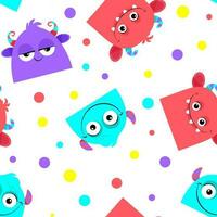 Multicolored smiling monsters with rainbow balloons on a white background vector