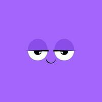 Purple monster face with eyes and mouth vector