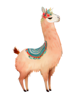 Cute Llama Watercolor Clipart png