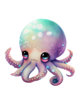 Cute Octopus watercolor Clipart png