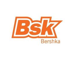Bershka Bsk Brand Clothes Logo Symbol Orange Design Sportwear Fashion Vector Illustration