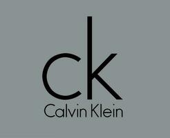 calvin klein logo marca ropa símbolo con nombre negro diseño Moda vector ilustración con gris antecedentes