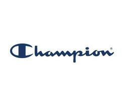 Champion Brand Clothes Symbol Name Logo Blue Design Sportwear Fashion Vector Illustration