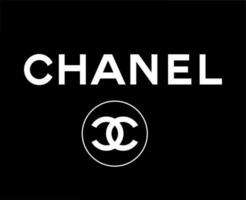 chanel marca ropa logo símbolo con nombre blanco diseño Moda vector ilustración con negro antecedentes
