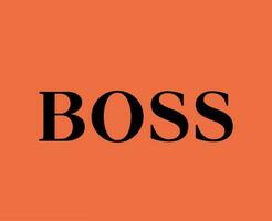 Boss Brand Clothes Logo Symbol Black Design Sportwear Fashion Vector Illustration With Orange Background