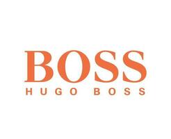 Hugo Boss Brand Clothes Logo Symbol Orange Design Sportwear Fashion Vector Illustration