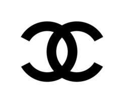 Chanel Brand Clothes Logo Symbol Black Design Fashion Vector Illustration