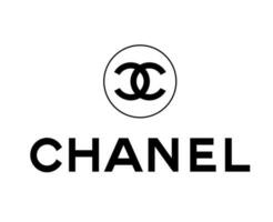 chanel marca ropa símbolo logo con nombre negro diseño Moda vector ilustración