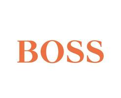 Boss Brand Clothes Logo Symbol Orange Design Sportwear Fashion Vector Illustration