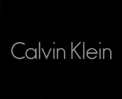 Calvin Klein Brand Clothes Logo Symbol Name Gray Design Fashion Vector Illustration With Black Background